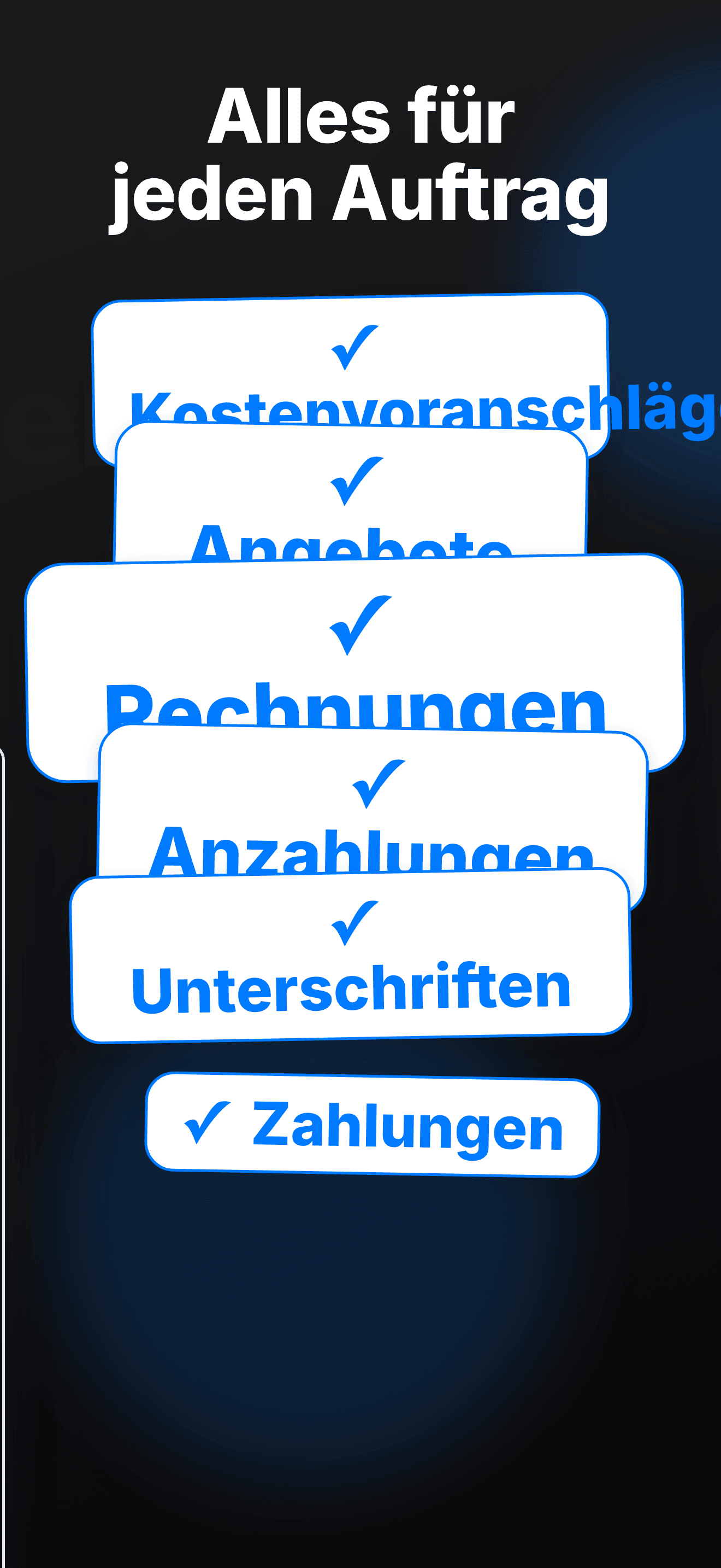 Positionen mit Menge, Einheit und Stückkosten