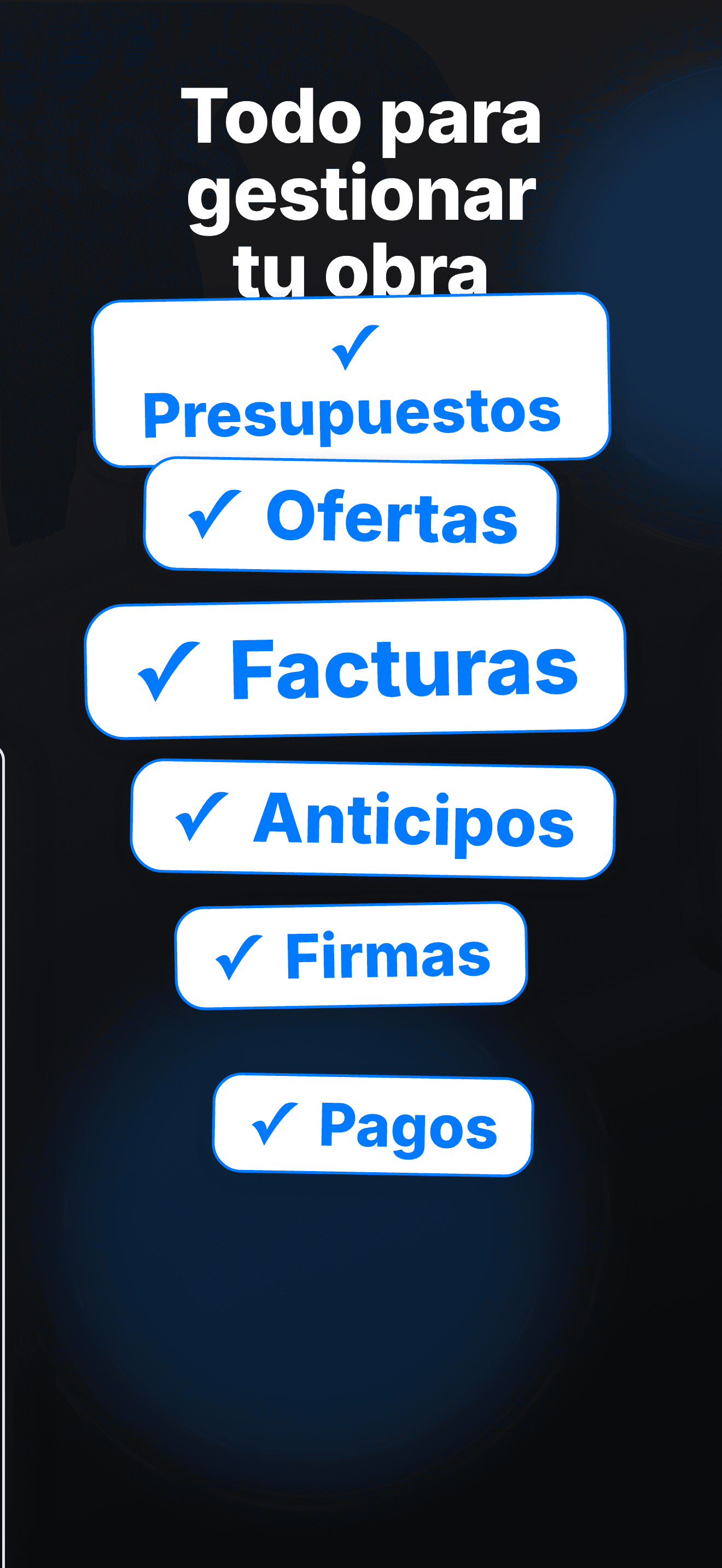 Partidas con cantidad, unidad y coste unitario