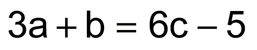 3a + b = 6c − 5 denklemi